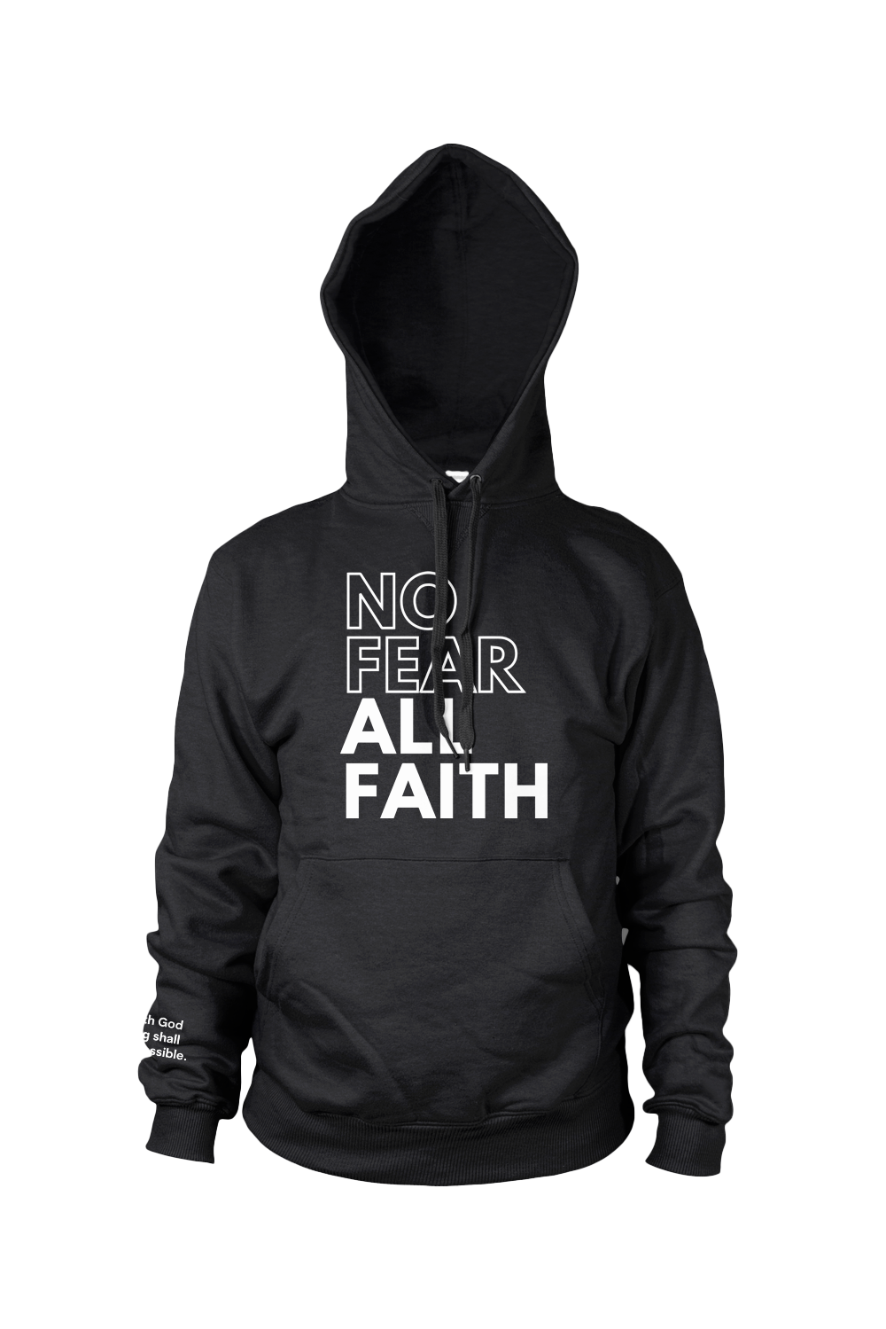 Charcoal Grey No Fear Scripture Hoodie - Ships December 2025